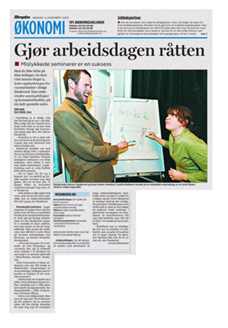 Faksimile fra Aftenposten 04.12.2005